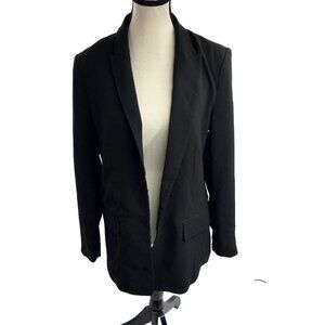 H&M Womens Black Blazer Open Front Career Office Jacket Size 6